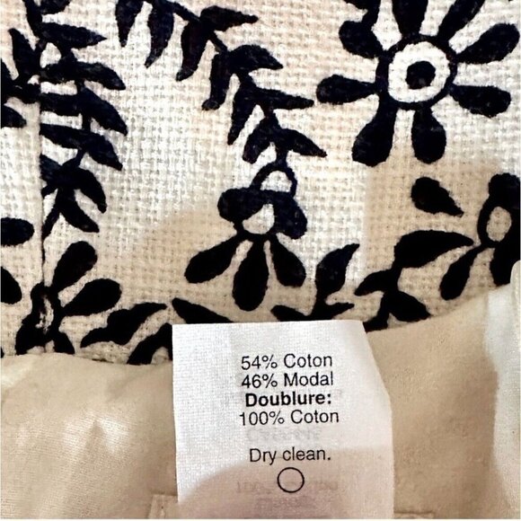 J.CREW Floral Embroidered Strapless Dress Ivory Blue MODAL Size 10 - Picture 13 of 15